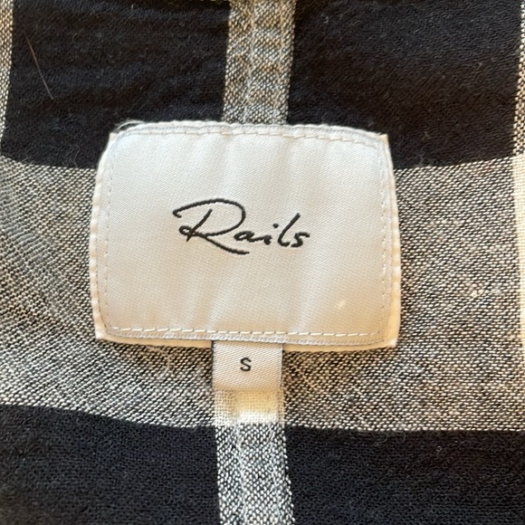 Rails Thea Admiral Check Tie Button Shirt Sz S - Picture 5 of 6